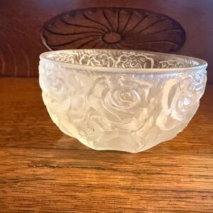 Vintage Satin Glass Rose Bowl